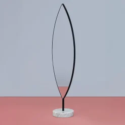 Secolo Aglaia Calacatta Marble And Black Metal Floor Mirror><noscript><img width=