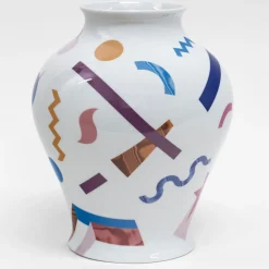 Grand Tour by Vito Nesta Alchimie vaso anfora in porcellana con decoro astratto h32cm><noscript><img width=