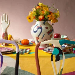 Grand Tour by Vito Nesta Alchimie vaso anfora in porcellana con decoro astratto h32cm><noscript><img width=