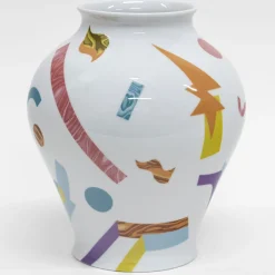 Grand Tour by Vito Nesta Alchimie vaso anfora in porcellana con decoro astratto h27cm><noscript><img width=