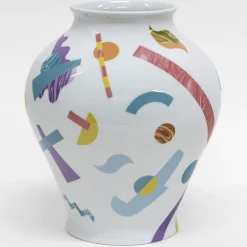 Grand Tour by Vito Nesta Alchimie vaso anfora in porcellana con decoro astratto h27cm><noscript><img width=