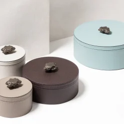 Giobagnara Ambretta Avorio Piccolo Scatola Rotonda> Scatole