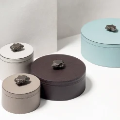 Giobagnara Ambretta Avorio Scatola rotonda piccola alta> Scatole