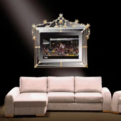 Fratelli Tosi Andrea Polo Specchio in vetro di Murano con TV><noscript><img width=