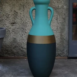 Pop Pot Anfora Giulio Cesare XXL in bronzo blu e azzurro> Anfore