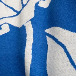 Lanificio Leo Arazzo/Coperta Radici Blu con Motivi Organici in Lana Merino> Coperte