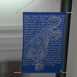 Lanificio Leo Arazzo/Coperta Tyger Blu in Cotone Biologico> Coperte