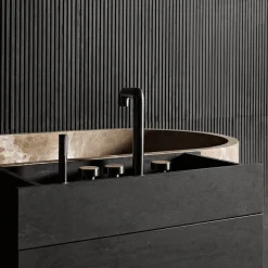 Luce Di Carrara Armadio in legno Passage e vasca ovale in marmo> Lavabi E Vasche Da Bagno