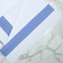 Verderoccia Asciugamano Plissè bianco e blu country> Biancheria Da Bagno