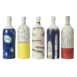 Pierfrancesco Solimene Bottiglia bianca e blu> Bottiglie Decorative