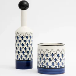 Lab Design Bottiglia decorativa Gemini blu con coperchio><noscript><img width=