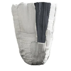 Paola Paronetto Bowl Cartoccio tall bianca con inserto nero> Vasi Decorativi