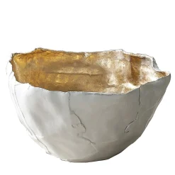 Paola Paronetto Bowl Corteccia in ceramica bianca e oro> Centrotavola