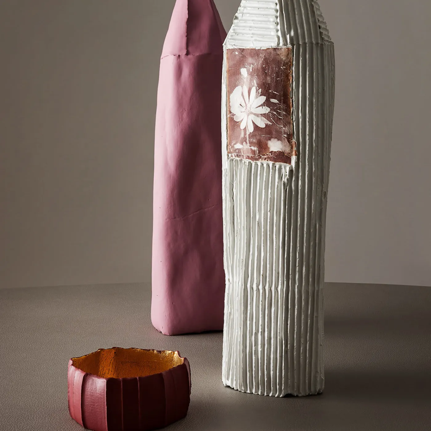 Paola Paronetto Bowl Ninfea Low Corteccia C9/Bordeaux e oro> Centrotavola