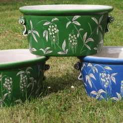 Ceramiche Ceccarelli Cachepot ovale blu Devonshire><noscript><img width=