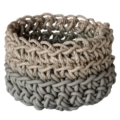 Rosanna Contadini Canapa Pearl Grey Basket #3 di> Ceste