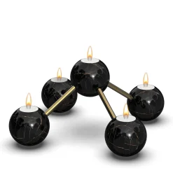 Fuda Candelabro a 5 sfere in marmo portoro nero Bramante di ADL Atelier Design Lab> Candelieri E Portacandele