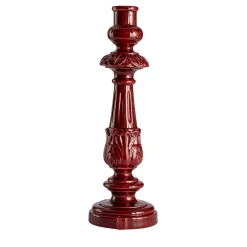 Fratelli Bevilacqua Candelabro Barocco in Ceramica Bordeaux> Candelieri E Portacandele