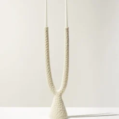 Ceramica Gatti 1928 Candelabro Beta in ceramica cornsilk opaca> Candelieri E Portacandele