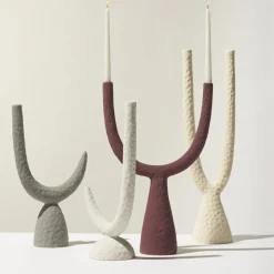 Ceramica Gatti 1928 Candelabro Beta in ceramica cornsilk opaca><noscript><img width=