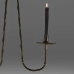 Renzo Serafini Candelabro da soffitto Penombra a doppio braccio in ottone scuro> Candelieri E Portacandele