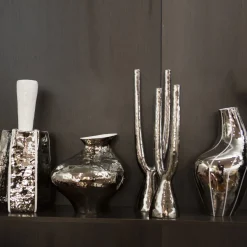 Ceramica Gatti 1928 Candelabro in ceramica platino><noscript><img width=