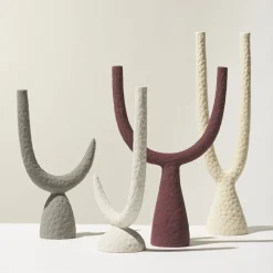 Ceramica Gatti 1928 Candelabro mono ZETA in ceramica Antracite opaco><noscript><img width=