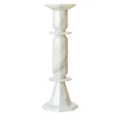 Fuda Candelabro Oreadi Nix in Marmo Bianco di Rotella> Candelieri E Portacandele