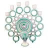 Filadelfio Todaro Candelabro Pavone Turchese e Azzurro> Candelieri E Portacandele