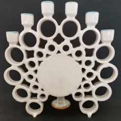 Filadelfio Todaro Candelabro Pavone Turchese e Azzurro><noscript><img width=