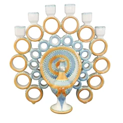 Filadelfio Todaro Candelabro Peacock Honey e Azure> Candelieri E Portacandele