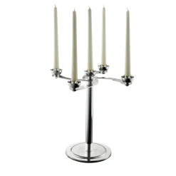 Zanetto Candelabro Soffio a 5 candele in argento> Candelieri E Portacandele