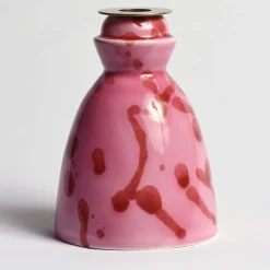 Carola fra i Trulli Candeliere in ceramica fucsia con 4 candele profumate> Candelieri E Portacandele
