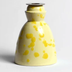 Carola fra i Trulli Candeliere in ceramica gialla con 4 candele profumate> Candelieri E Portacandele