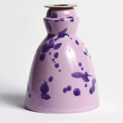 Carola fra i Trulli Candeliere in ceramica lilla con 4 candele profumate><noscript><img width=