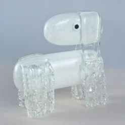 Venice Factory Cane bianco, scultura in vetro veneziano di Eliana Gerotto><noscript><img width=