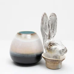 Amaaro Canopo Lepre Vaso a S bianco e nero> Vasi Figurativi