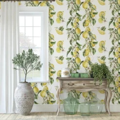 Wallpapers4Beginners Carta da Parati ad Acquerello con Limoni della Costiera Amalfitana> Carte Da Parati