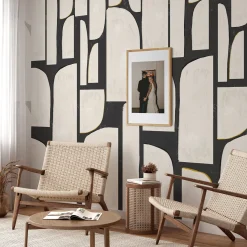 Wallpapers4Beginners Carta da parati astratta extra large in bianco e nero><noscript><img width=