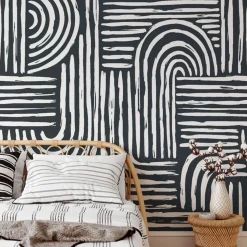 Wallpapers4Beginners Carta da parati astratta in bianco e nero><noscript><img width=