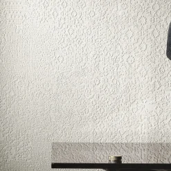 Glamora Carta da parati bianca Ricami> Carte Da Parati