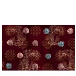 Officinarkitettura Carta da parati Chinese plates rossi e dorati con motivo a pavoni> Carte Da Parati