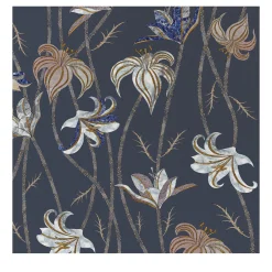 MaVoix Carta da parati Fiori Blu Ardesia> Carte Da Parati