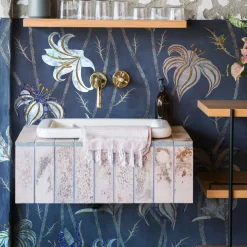 MaVoix Carta da parati Fiori Blu Ardesia> Carte Da Parati