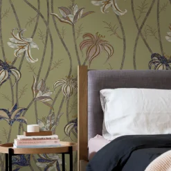 MaVoix Carta da parati Fiori Verde Salvia> Carte Da Parati