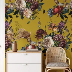 Wallpapers4Beginners Carta da Parati Floreale Sovrapposta in Stile Olandese> Carte Da Parati