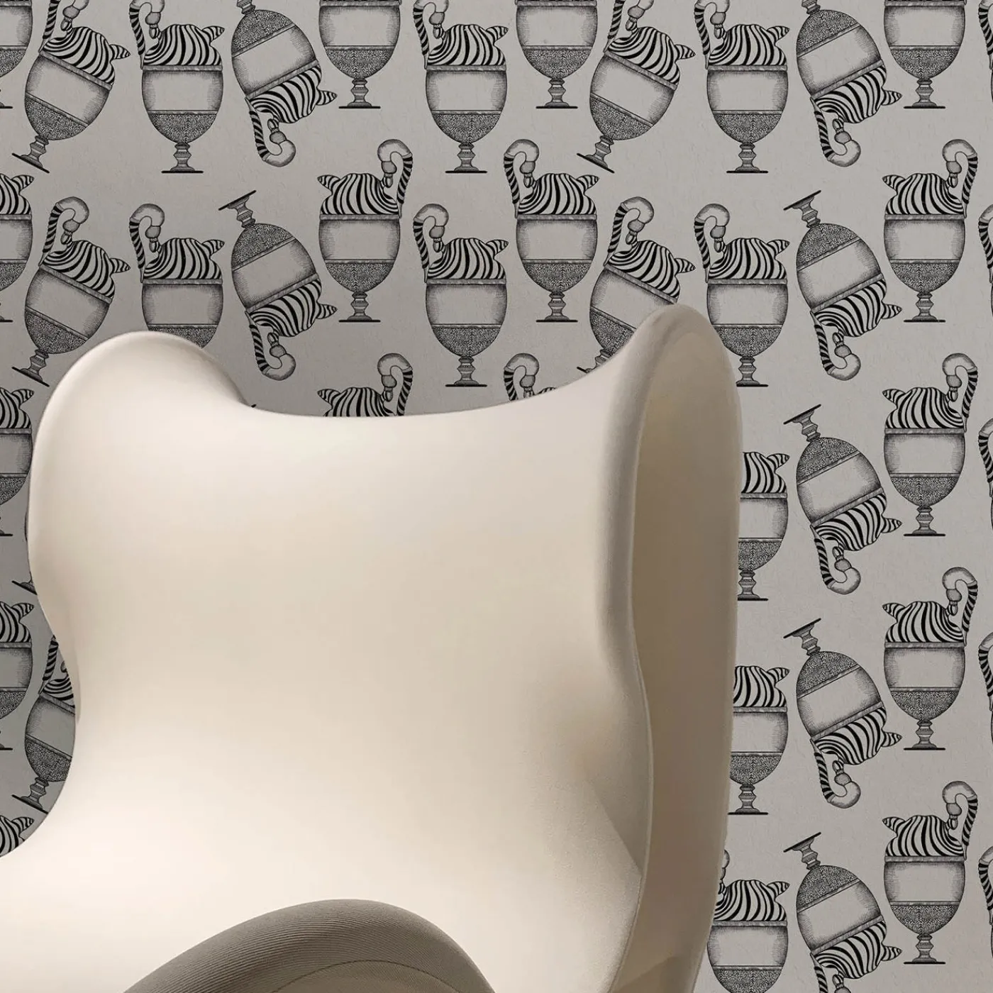 MaVoix Carta da parati Fontana Bianco e Nero> Carte Da Parati