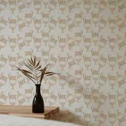 MaVoix Carta da parati Fontana Bianco & Nocciola> Carte Da Parati