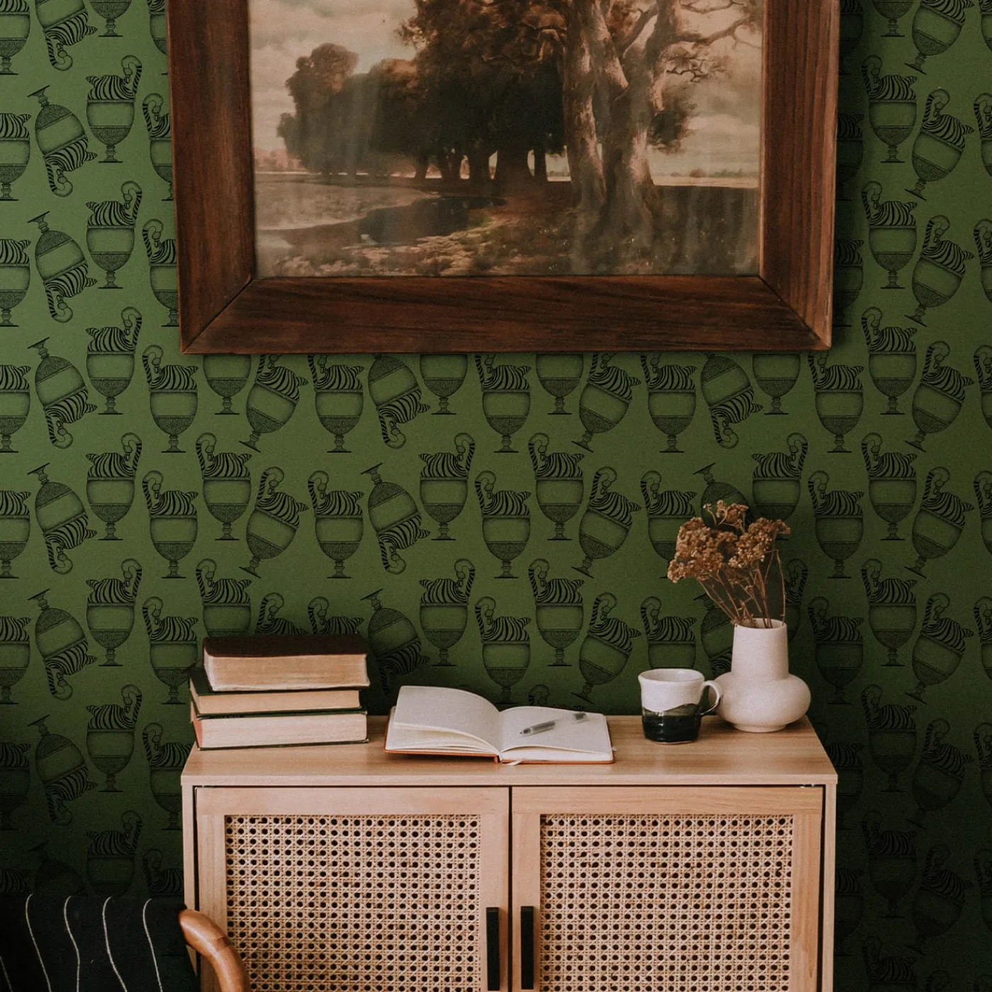 MaVoix Carta da parati Fontana Verde Muschio> Carte Da Parati