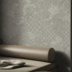 Glamora Carta da parati Grigia Ricami> Carte Da Parati